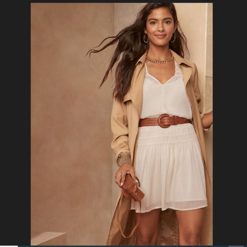 Banana Republic Ruched Mini Fit-and-Flare Skirt